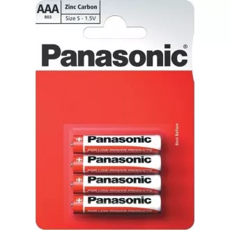 PANASONIC Zink-Kohle-Batterien Rot Zink R03RZ / 4BP EU AAA 1.5V (Blister 4 Stück)