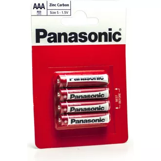 PANASONIC Zink-Kohle-Batterien Rot Zink R03RZ / 4BP EU AAA 1.5V (Blister 4 Stück)