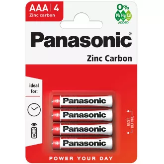 PANASONIC Zink-Kohle-Batterien Rot Zink R03RZ / 4BP EU AAA 1.5V (Blister 4 Stück)