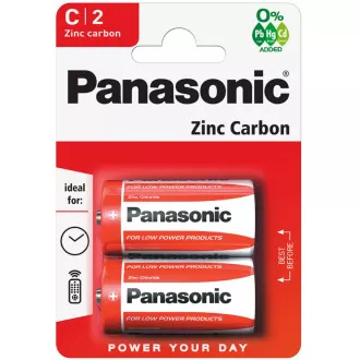 PANASONIC Zink-Kohle-Batterien Rot Zink R14RZ / 2BP EU C 1.5V (Blister 2 Stück) PANASONIC Zink-Kohle-Batterien Rot Zink R14RZ / 2BP EU C 1.5V (Blister 2 Stück)