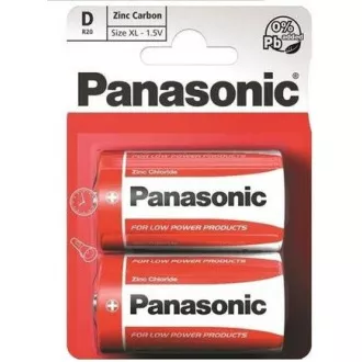 PANASONIC Zink-Kohle-Batterien Red Zinc R20RZ / 2BP EU D 1.5V (Blister 2 Stück)