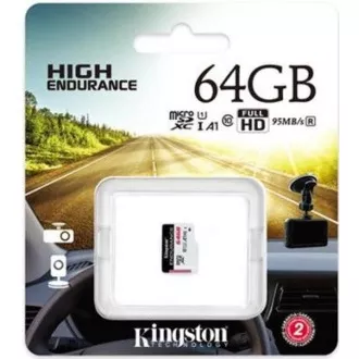 Kingston 64GB microSD XC High Endurance, 95R Klasse 10 UHS-I U1