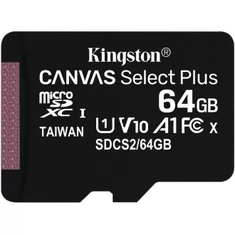 Kingston 64-GB-MikrofonSDXC Canvas Select Plus 100R A1 C10-Karte + SD-Adapter