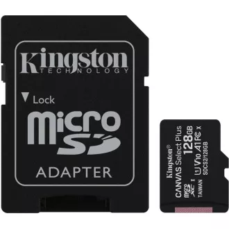 Kingston 128-GB-MikrofonSDXC Canvas Select Plus 100R A1 C10-Karte + SD-Adapter