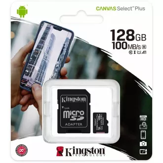 Kingston 128-GB-MikrofonSDXC Canvas Select Plus 100R A1 C10-Karte + SD-Adapter