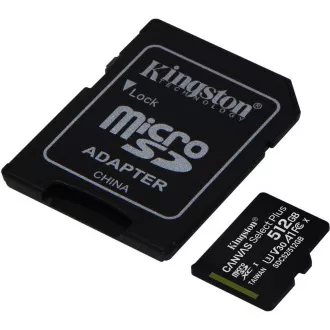 Kingston 512 GB Mikrofon SDXC Canvas Select Plus 100R A1 C10 Karte + SD-Adapter Kingston 512 GB Mikrofon SDXC Canvas Select Plus 100R A1 C10 Karte + SD-Adapter