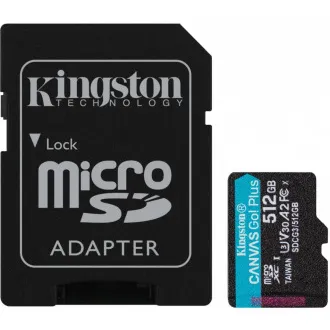 Kingston MicroSDXC-Karte 512GB Canvas Go! Plus, R:170/W:90MB/s, Klasse 10, UHS-I, U3, V30, A2 Adapter - Gebraucht Kingston MicroSDXC-Karte 512GB Canvas Go! Plus, R:170/W:90MB/s, Klasse 10, UHS-I, U3, V30, A2 Adapter - Gebraucht
