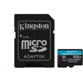 Kingston MicroSDXC-Karte 512GB Canvas Go! Plus, R:170/W:90MB/s, Klasse 10, UHS-I, U3, V30, A2 Adapter - Gebraucht Kingston MicroSDXC-Karte 512GB Canvas Go! Plus, R:170/W:90MB/s, Klasse 10, UHS-I, U3, V30, A2 Adapter - Gebraucht