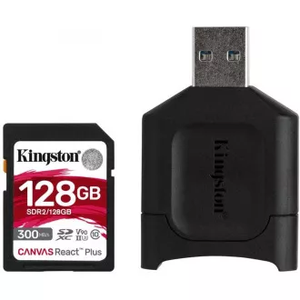 Kingston 128GB Canvas React Plus SDXC UHS-II 300R/260W U3 V90 für Full HD/4K/8K