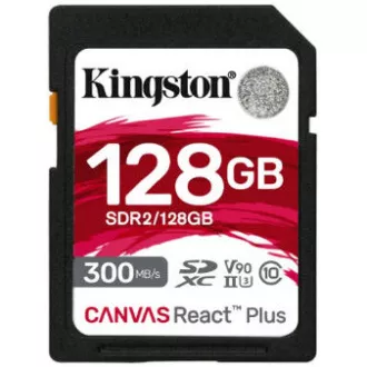 Kingston 128GB Canvas React Plus SDXC UHS-II 300R/260W U3 V90 für Full HD/4K/8K