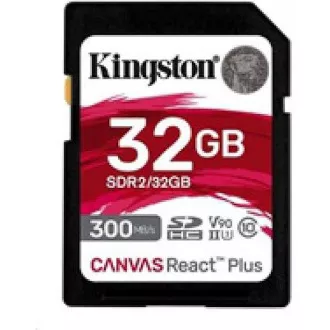 Kingston 32GB Canvas React Plus SDHC UHS-II 300R/260W U3 V90 für Full HD/4K/8K Kingston 32GB Canvas React Plus SDHC UHS-II 300R/260W U3 V90 für Full HD/4K/8K