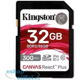 Kingston 32GB Canvas React Plus SDHC UHS-II 300R/260W U3 V90 für Full HD/4K/8K Kingston 32GB Canvas React Plus SDHC UHS-II 300R/260W U3 V90 für Full HD/4K/8K