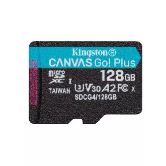 Kingston MicroSDXC 128GB Canvas Go! Plus, R:200/W:160MB/s, Klasse 10, UHS-I, U3, V30, A2   Adapter