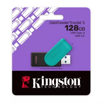 Kingston Flash Drive 128GB USB3.2 Gen 1 DataTraveler Exodia S (Schwarz   Türkis)