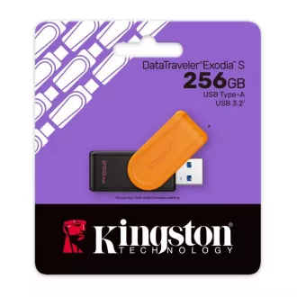 Kingston Flash Drive 256GB USB3.2 Gen 1 DataTraveler Exodia S (Schwarz   Orange)