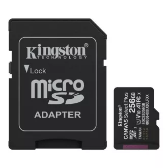 Kingston MicroSDXC-Karte 256 GB Canvas Select Plus, U1, V10, A1, SD-Adapter