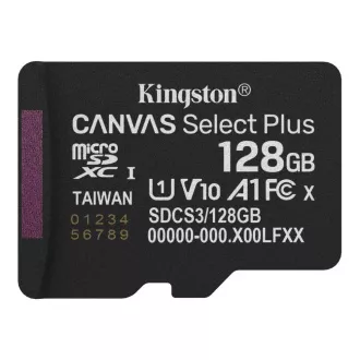 Kingston MicroSDXC 128GB Canvas Select Plus, U1, V10, A1