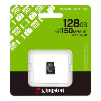 Kingston MicroSDXC 128GB Canvas Select Plus, U1, V10, A1