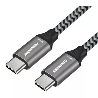 PREMIUMCORD USB 3.2 Gen 1 USB-C Kabel (M/M), Baumwollgeflecht, 1m