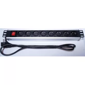 PremiumCord Power Panel für 19" Rack 1.5U, 8x230V, 2m Kabel, Schalter PremiumCord Power Panel für 19" Rack 1.5U, 8x230V, 2m Kabel, Schalter