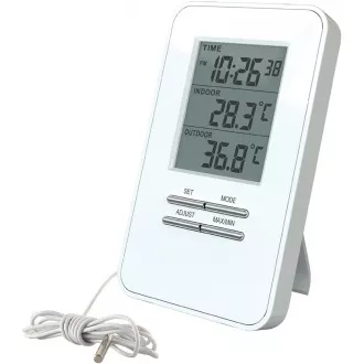 Solarthermometer, Temperatur, große Anzeige, Datum, Uhrzeit, weiß Solarthermometer, Temperatur, große Anzeige, Datum, Uhrzeit, weiß