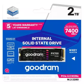 GOODRAM SSD PX700 2TB, PCIe Gen4x4, M.2 2280, (R:7400/W:6500MB/s) GOODRAM SSD PX700 2TB, PCIe Gen4x4, M.2 2280, (R:7400/W:6500MB/s)