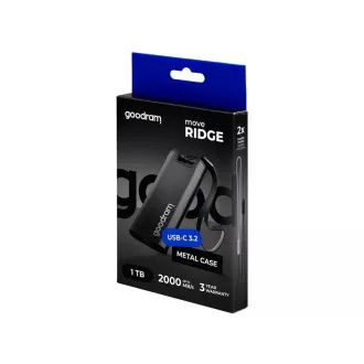 GOODRAM Move Ridge 1TB externe SSD, USB-C 3.2 Gen2x2, (R:2000/W:2000MB/s), schwarz