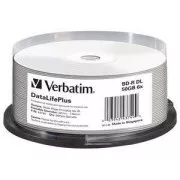VERBATIM BD-R (25er-Pack) Blu-Ray / Spindel / DL + / 6x / 50GB / BREIT DRUCKBAR KEINE ID OBERFLÄCHE HARTBESCHICHTUNG