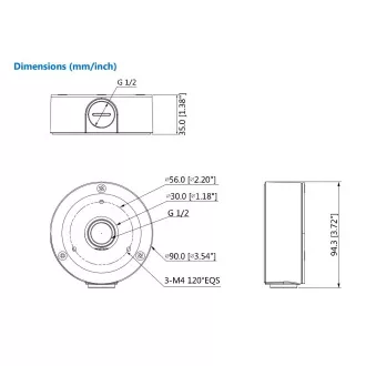 Dahua PFA134, Anschlussbox für Kameras Dahua PFA134, Anschlussbox für Kameras