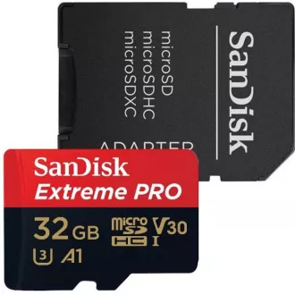 SanDisk MIcroSDHC-Karte 32GB Extreme PRO (100MB/s, Klasse 10 UHS-I V30) + Adapter SanDisk MIcroSDHC-Karte 32GB Extreme PRO (100MB/s, Klasse 10 UHS-I V30) + Adapter