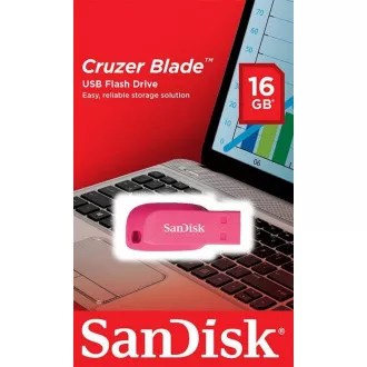 SanDisk Flash-Laufwerk 16GB Cruzer Blade, USB 2.0, pink SanDisk Flash-Laufwerk 16GB Cruzer Blade, USB 2.0, pink