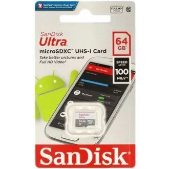 Sandisk MicroSDXC-Karte 64GB Ultra (80MB/s, Klasse 10 UHS-I, Android)