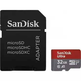 SanDisk MicroSDXC 32GB Ultra Karte (120 MB/s, A1 Klasse 10 UHS-I, Android) + Adapter
