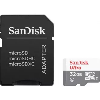 SanDisk MicroSDXC 32GB Ultra Karte (120 MB/s, A1 Klasse 10 UHS-I, Android) + Adapter