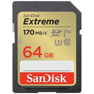 SanDisk SDXC-Karte 64GB Extreme (170 MB/s Klasse 10, UHS-I U3 V30)