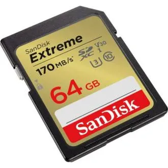 SanDisk SDXC-Karte 64GB Extreme (170 MB/s Klasse 10, UHS-I U3 V30) SanDisk SDXC-Karte 64GB Extreme (170 MB/s Klasse 10, UHS-I U3 V30)