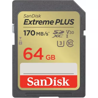SanDisk SDXC-Karte 64GB Extreme PLUS (200 MB/s Klasse 10, UHS-I U3 V30)