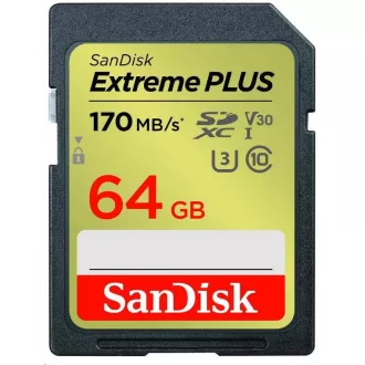 SanDisk SDXC-Karte 64GB Extreme PLUS (200 MB/s Klasse 10, UHS-I U3 V30)