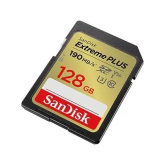 SanDisk SDXC-Karte 128GB Extreme PLUS (190 MB/s Klasse 10, UHS-I U3 V30) SanDisk SDXC-Karte 128GB Extreme PLUS (190 MB/s Klasse 10, UHS-I U3 V30)