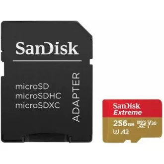 SanDisk micro SDXC Karte 256GB Extreme (190 MB/s Klasse 10, UHS-I U3 V30)   Adapter