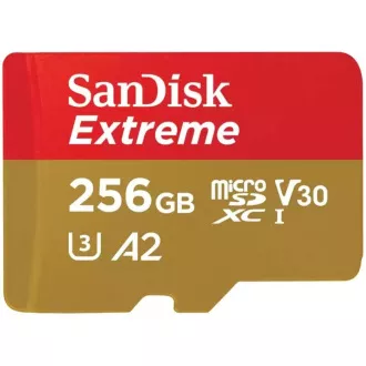SanDisk micro SDXC Karte 256GB Extreme (190 MB/s Klasse 10, UHS-I U3 V30)   Adapter