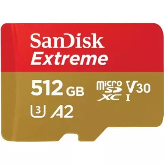 SanDisk micro SDXC Karte 512GB Extreme (190 MB/s Klasse 10, UHS-I U3 V30)   Adapter