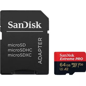 SanDisk micro SDXC Karte 64GB Extreme PRO (200 MB/s Klasse 10, UHS-I U3 V30) Adapter SanDisk micro SDXC Karte 64GB Extreme PRO (200 MB/s Klasse 10, UHS-I U3 V30) Adapter