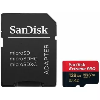 SanDisk micro SDXC Karte 128GB Extreme PRO (200 MB/s Klasse 10, UHS-I U3 V30) Adapter SanDisk micro SDXC Karte 128GB Extreme PRO (200 MB/s Klasse 10, UHS-I U3 V30) Adapter
