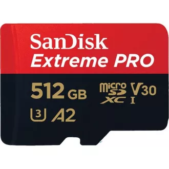 SanDisk micro SDXC Karte 512GB Extreme PRO (200 MB/s Klasse 10, UHS-I U3 V30)   Adapter