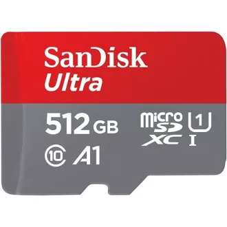 SanDisk MicroSDXC-Karte 512GB Ultra (150 MB/s, A1 Klasse 10 UHS-I)   Adapter