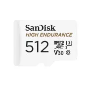 SanDisk MicroSDXC-Karte 512GB High Endurance (R:100/W:40 MB/s, C10, U3, V30)   Adapter