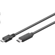 PremiumCord Kabel USB 3.1 Stecker C/Stecker - USB 2.0 Micro-B/Stecker, schwarz, 0, 6m