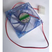 EUROCASE Lüfter 80mm, 12V/0, 17A, blau beleuchtet (Molex)
