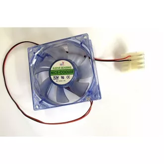 EUROCASE Lüfter 80mm, 12V/0, 17A, blau beleuchtet (Molex)